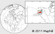 Blank Location Map of Al Fayyum (Fayoum), highlighted parent region