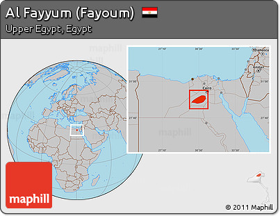 Gray Location Map of Al Fayyum (Fayoum)