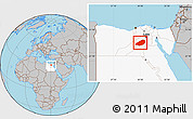 Gray Location Map of Al Fayyum (Fayoum), highlighted country