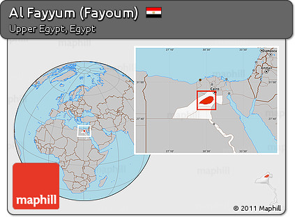 Gray Location Map of Al Fayyum (Fayoum), highlighted parent region