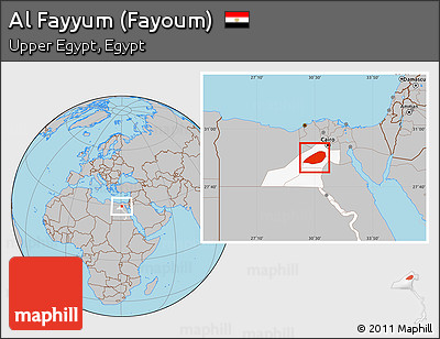 Gray Location Map of Al Fayyum (Fayoum), highlighted parent region