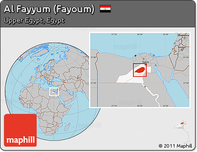 Gray Location Map of Al Fayyum (Fayoum), highlighted parent region