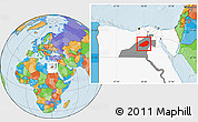 Political Location Map of Al Fayyum (Fayoum), highlighted country, highlighted parent region