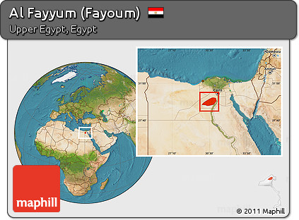 Satellite Location Map of Al Fayyum (Fayoum)