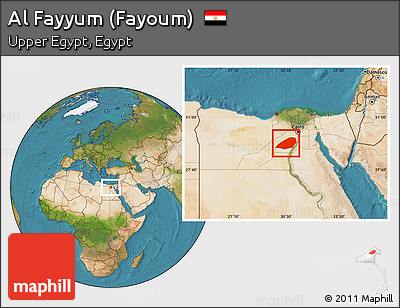 Satellite Location Map of Al Fayyum (Fayoum)
