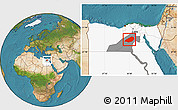 Satellite Location Map of Al Fayyum (Fayoum), highlighted country, highlighted parent region