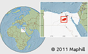 Savanna Style Location Map of Al Fayyum (Fayoum), highlighted country, hill shading