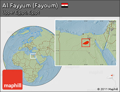 Savanna Style Location Map of Al Fayyum (Fayoum), hill shading