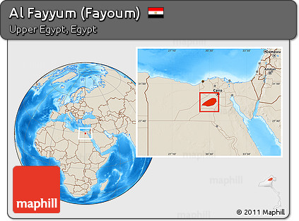 Shaded Relief Location Map of Al Fayyum (Fayoum)