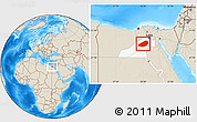 Shaded Relief Location Map of Al Fayyum (Fayoum), highlighted parent region