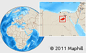 Shaded Relief Location Map of Al Fayyum (Fayoum)