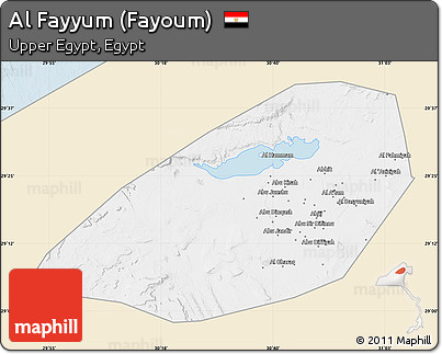 Classic Style Map of Al Fayyum (Fayoum), single color outside