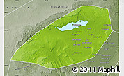 Physical Map of Al Fayyum (Fayoum), semi-desaturated