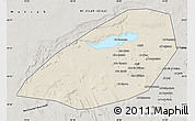 Shaded Relief Map of Al Fayyum (Fayoum), semi-desaturated