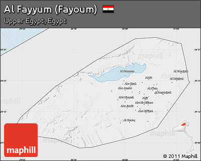 Silver Style Map of Al Fayyum (Fayoum), single color outside