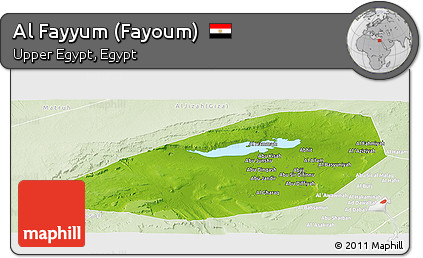 Physical Panoramic Map of Al Fayyum (Fayoum), lighten