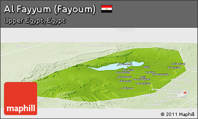 Physical Panoramic Map of Al Fayyum (Fayoum), lighten