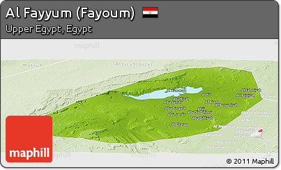 Physical Panoramic Map of Al Fayyum (Fayoum), lighten