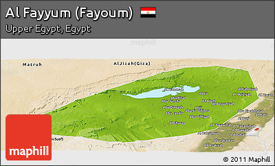 Physical Panoramic Map of Al Fayyum (Fayoum), satellite outside