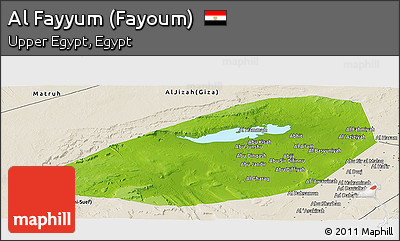 Physical Panoramic Map of Al Fayyum (Fayoum), shaded relief outside