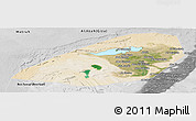 Satellite Panoramic Map of Al Fayyum (Fayoum), desaturated
