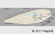 Shaded Relief Panoramic Map of Al Fayyum (Fayoum), darken, desaturated