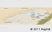 Shaded Relief Panoramic Map of Al Fayyum (Fayoum), satellite outside
