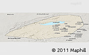 Shaded Relief Panoramic Map of Al Fayyum (Fayoum), semi-desaturated