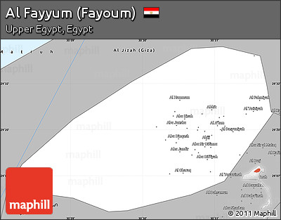 Gray Simple Map of Al Fayyum (Fayoum)