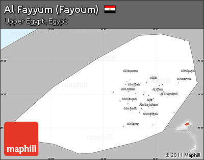 Gray Simple Map of Al Fayyum (Fayoum), single color outside