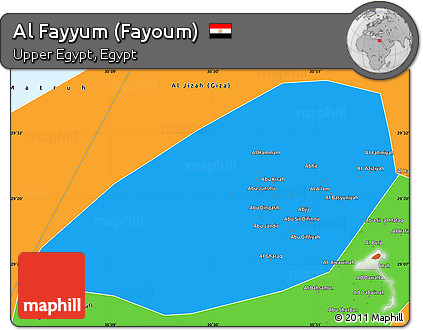 Political Simple Map of Al Fayyum (Fayoum)
