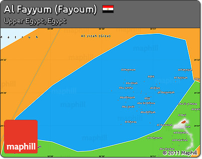 Political Simple Map of Al Fayyum (Fayoum)