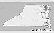 Gray 3D Map of Al Minya (Menia), single color outside