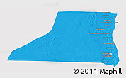 Political 3D Map of Al Minya (Menia), cropped outside