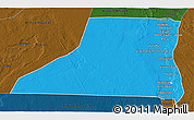 Political 3D Map of Al Minya (Menia), darken