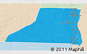 Political 3D Map of Al Minya (Menia), lighten