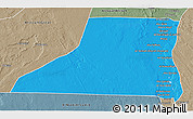 Political 3D Map of Al Minya (Menia), semi-desaturated