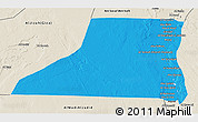 Political 3D Map of Al Minya (Menia), shaded relief outside