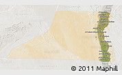 Satellite 3D Map of Al Minya (Menia), lighten, semi-desaturated