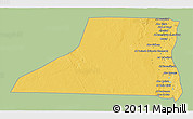Savanna Style 3D Map of Al Minya (Menia), single color outside