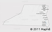 Silver Style 3D Map of Al Minya (Menia), single color outside