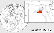 Blank Location Map of Al Minya (Menia), highlighted parent region