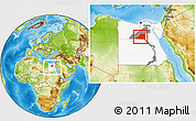 Physical Location Map of Al Minya (Menia), highlighted country, highlighted parent region, within the entire country