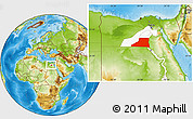 Physical Location Map of Al Minya (Menia), highlighted parent region