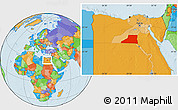 Political Location Map of Al Minya (Menia)