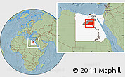 Savanna Style Location Map of Al Minya (Menia), highlighted country, highlighted parent region, within the entire country, hill shading