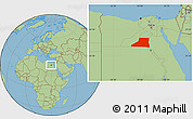 Savanna Style Location Map of Al Minya (Menia)