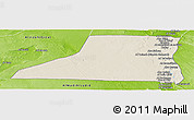 Shaded Relief Panoramic Map of Al Minya (Menia), physical outside