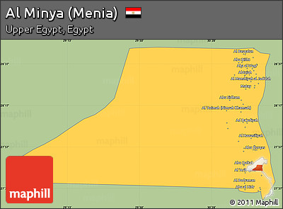 Savanna Style Simple Map of Al Minya (Menia), single color outside