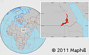 Gray Location Map of Aswan